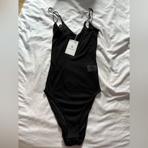 Anine Bing Ribbed Black Top